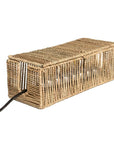 Boîte rangement câbles tressée fibres naturelles style bohème minimaliste
