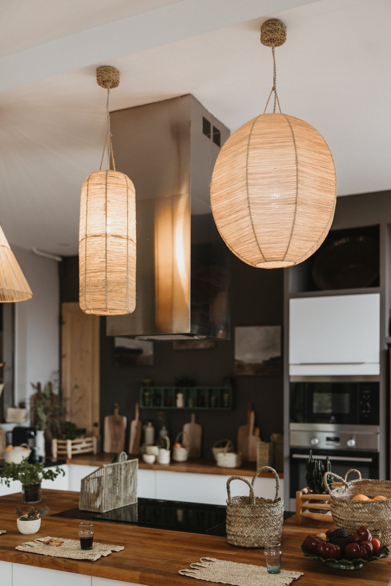 Suspension tressée en Raphia ENKO 55cm - COSYDAR