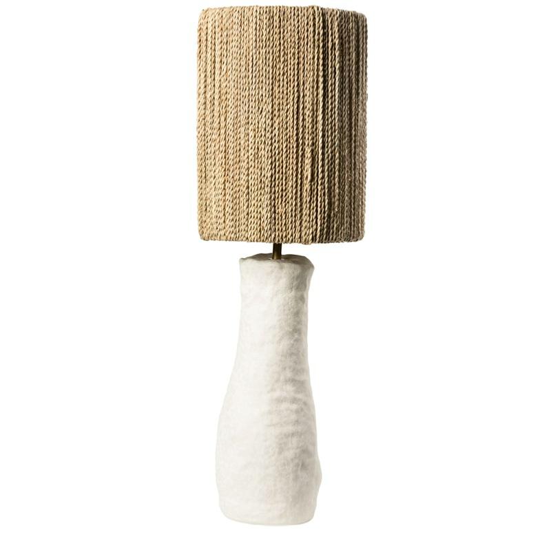 Lampe à Poser - Céramique Blanche et Corde - COSYDAR