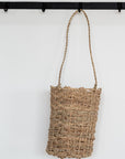 Petit panier ZEN à suspendre en corde de palmier - vue de face suspendu
