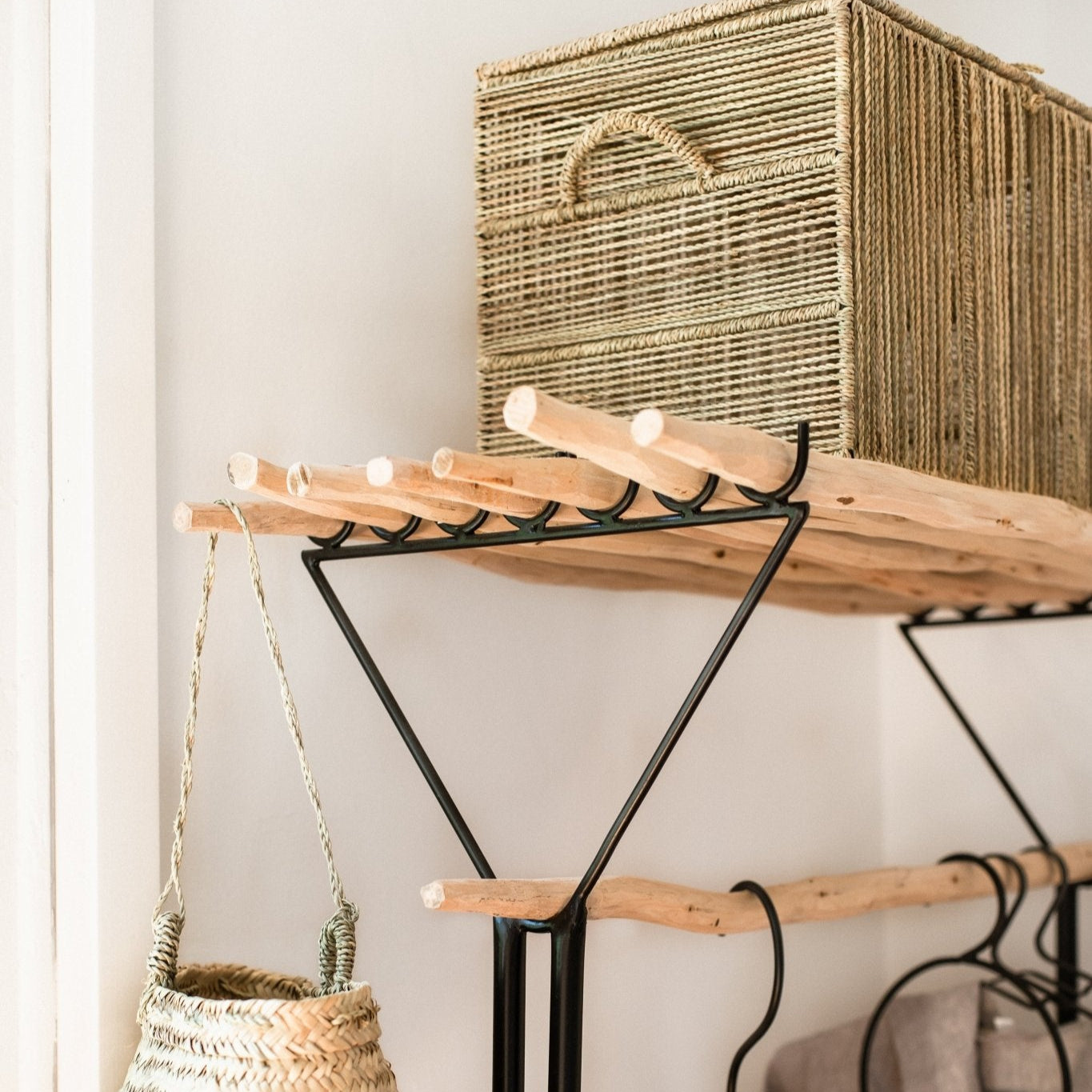 Portant à Vêtements avec Étagère Supérieure - COSYDAR