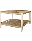 Table Basse Bois et Corde Tressée TEBURU - Design Bohème Artisanal 2 Tailles - COSYDAR - DECO