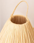 Détail intérieur abat-jour conique raphia naturel filé – lampe TANA SCULPT – Cosydar
