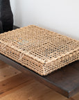 Boîte de rangement artisanale en fibre végétale naturelle