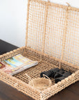Boîte en corde de palmier avec couvercle – rangement naturel