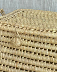 Natural wicker storage trunk