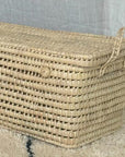 Natural wicker storage trunk