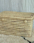 Natural wicker storage trunk