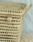 Natural wicker storage trunk