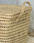 Natural wicker storage trunk