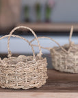Petites Corbeilles Tressées en corde de palmier avec anses fines