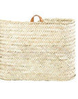 Panier mural tressé doum naturel avec anse cuir, multiusage bohème - COSYDAR