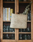 Panier mural tressé doum pour rangement magazines et courrier, style naturel - COSYDAR