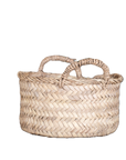 Détail du tressage en palmier de la corbeille artisanale