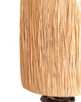 Abat-jour raphia naturel filé cylindrique lampe chevet TANA NOIR – texture artisanale grès noir