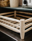Égouttoir vaisselle bois de laurier artisanal - détail texture naturelle - COSYDAR