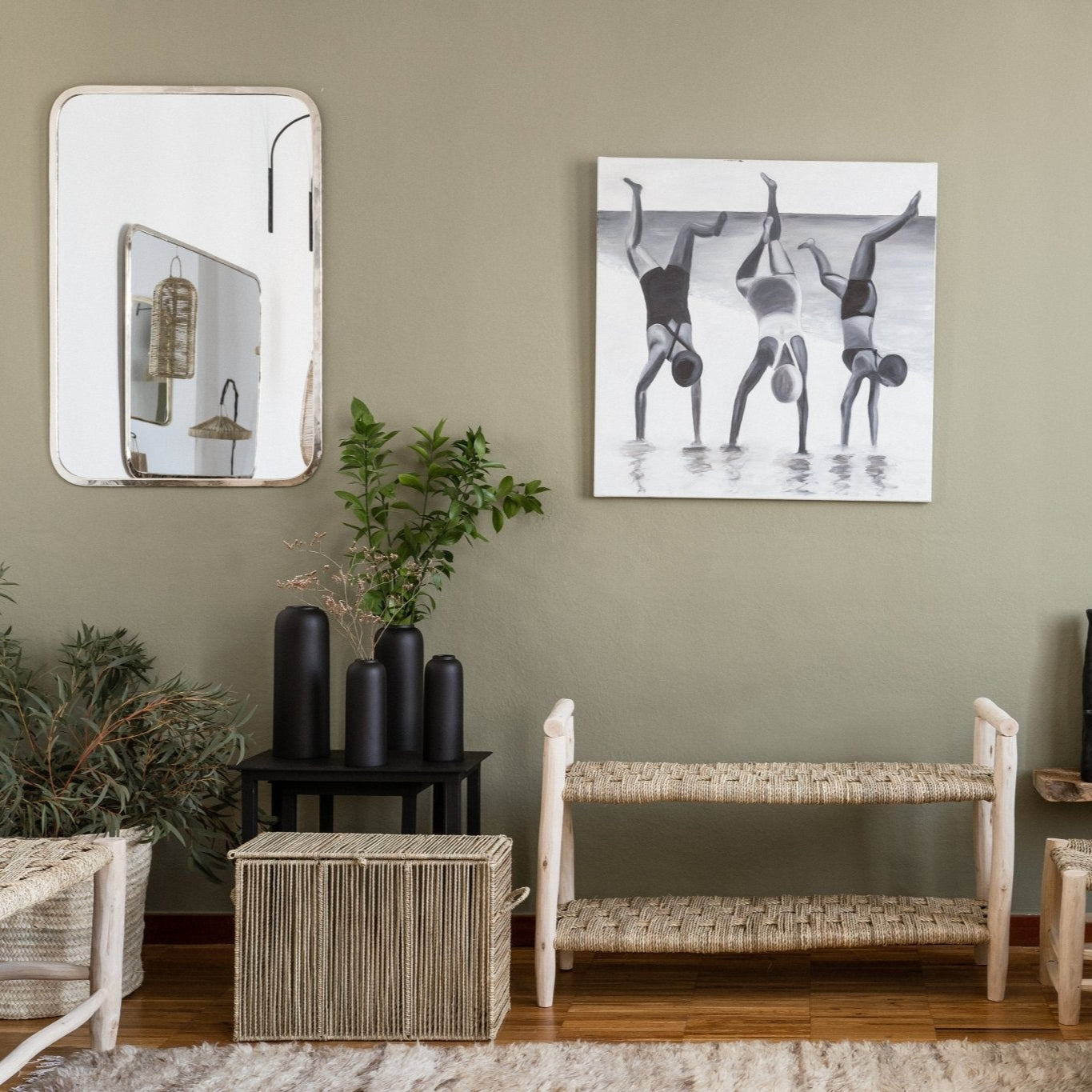 Miroir Rectangulaire Arrondi en Maillechort Fait Main - COSYDAR