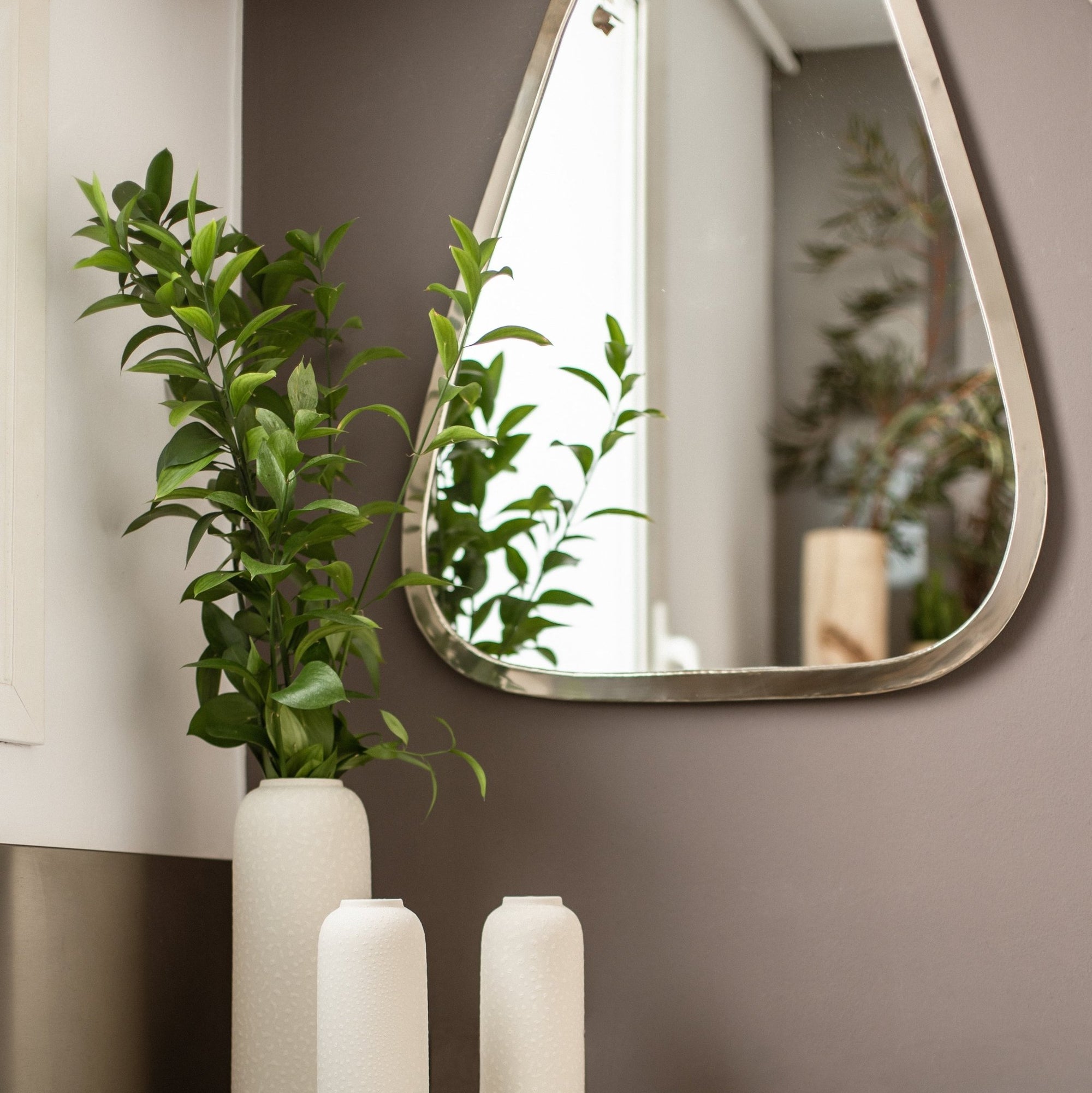 Miroir Trapèze Artisanal en Maillechort - 80cm - COSYDAR