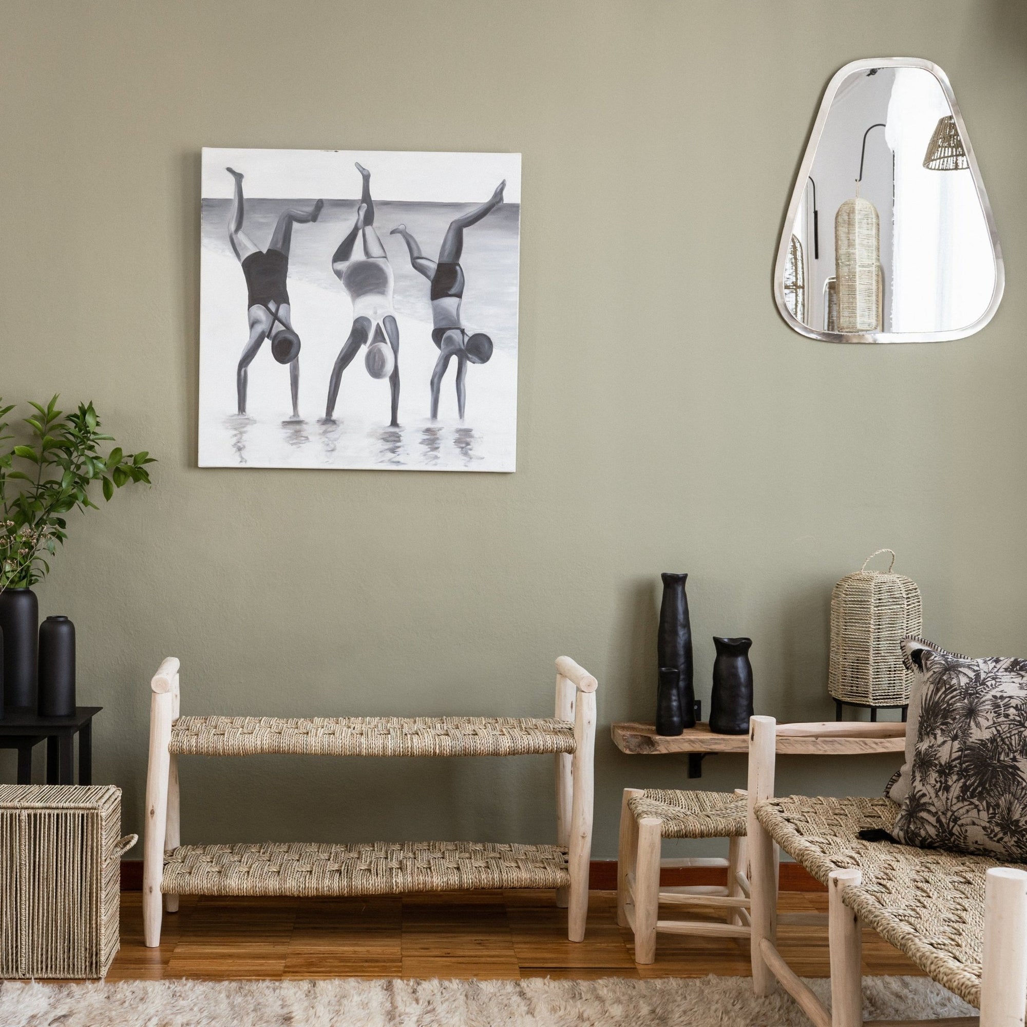 Miroir Trapèze Artisanal en Maillechort - 80cm - COSYDAR