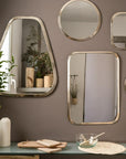 Miroir Mural Trapèze Artisanal en Maillechort - 80cm - COSYDAR
