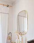 Grand Miroir doré en laiton - fabrication artisanale