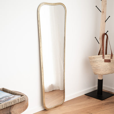 Grand miroir vertical en laiton doré fait main – AURA