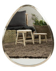Grand Miroir Argenté Forme Goutte GOUTTE - Détail cadre métal - COSYDAR