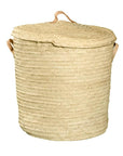 Large woven palm laundry basket