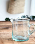 Grande Carafe Ronde en Verre Recyclé BELDI avec Anse et Bec - COSYDAR