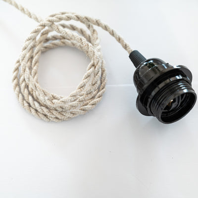 Electric Pendant Light Kit 1.50m - E27 Socket, 4 Colours