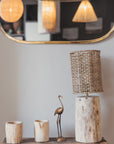 Lampe à poser bois de noyer corde de palmier COSEI – ambiance méditerranéenne naturelle Cosydar