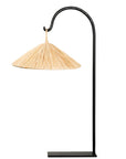 Support de lampe TEKU en métal noir avec suspension artisanale beige - exemple d'utilisation