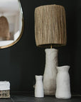 Lampe à Poser - Céramique Blanche et Corde - COSYDAR