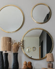 Espejo redondo de latón dorado KATAC