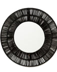 Détail du tressage du miroir rond en raphia noir - COSYDAR