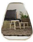 Grand Miroir murale argenté Trapèze Artisanal en Maillechort - 90cm - COSYDAR