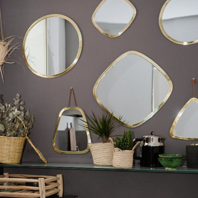 Miroir mural carré en laiton doré – Disponible en plusieurs dimensions
