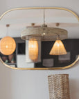 Grand Miroir grand format aux coins arrondis - en laiton