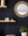 Miroir rond Tressé en Raphia Naturel - 53cm - COSYDAR