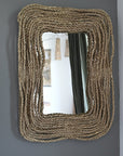 Miroir Rectangulaire Grosse Corde Tressée 70x52cm - Style Bohème Artisanal - COSYDAR - DECO