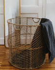 Panier à Linge Tressé en Corde de Palmier COSYDAR
