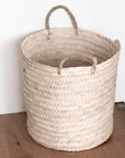 Panier de Rangement avec anses tressé en feuille de palmier