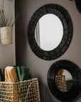 Wall-mounted woven palm leaf basket - CLARA range