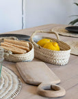 Panière CLARA en feuille de palmier claire avec anse – COSYDAR-DECO
