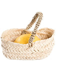 Petite panière en feuille de palmier claire avec anse - tressage artisanal COSYDAR-DECO