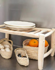Panière CLARA tressée en palmier clair avec anse – COSYDAR-DECO