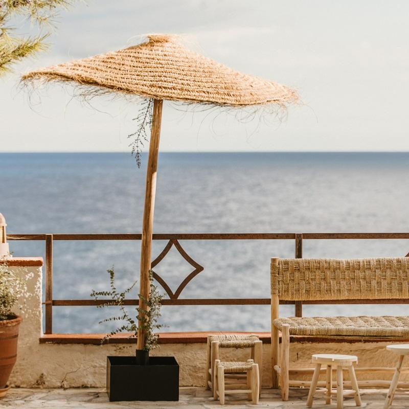 canvas patio umbrella wooden Parasol made from natural materials Get the MOST SILVER IC_got_your_back_everyday resistant and waterproof Style:SPIN