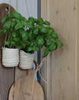 Petit panier CLARA tressé à suspendre - Cache-pot suspendu avec plante