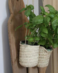 Small CLARA woven hanging basket - Bohemian hanging planter S