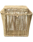 Panier de rangement avec couvercle tressé en fibre naturelle - COSYDAR